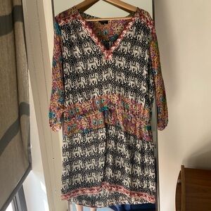 Tolani 100% Silk Tunic Dress, Size L